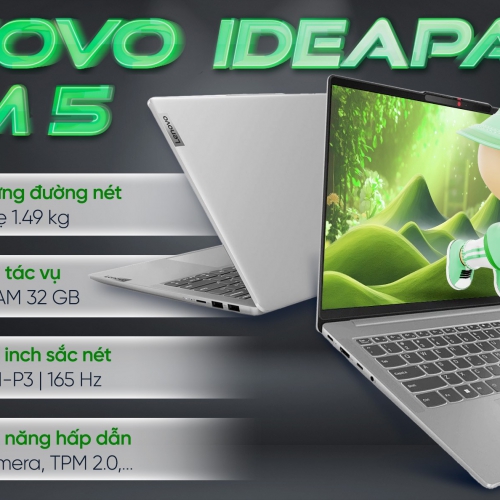 Laptop Lenovo IdeaPad Slim 5 15ARP10 83J3002SVN (Ryzen 7-7735HS | 32GB | 512GB | AMD Radeon 680M | 15.1inch WQXGA OLED | Win 11 | Xám)
